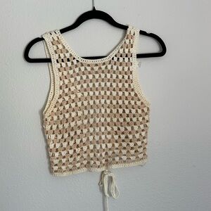 Crochet tie back top